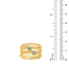 Desert Diamonds 1/2ctw 10k Yellow Gold Three-Stone Ring