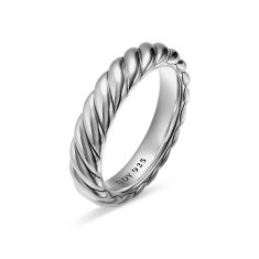 David Yurman Sculpted Cable Band Ring in Sterling Silver, 4.6mm