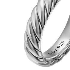 David Yurman Sculpted Cable Band Ring in Sterling Silver, 4.6mm