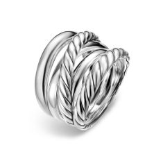 David Yurman Crossover Five Row Ring in Sterling Silver, 17.5mm