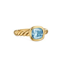 David Yurman DY Mercer Stone Ring in 18K Yellow Gold with Sky Blue Topaz, 7mm 1
