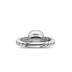 David Yurman DY Mercer Color Stone Ring in Sterling Silver with 18K Yellow Gold and Champagne Citrine, 7mm