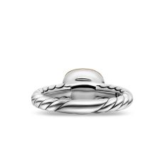 David Yurman DY Mercer Color Stone Ring in Sterling Silver with 18K Yellow Gold and Sky Blue Topaz, 7mm