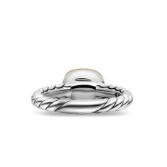 David Yurman DY Mercer Color Stone Ring in Sterling Silver with 18K Yellow Gold and Prasiolite, 7mm