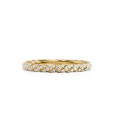 David Yurman Petite Pave Band Ring in 18K Yellow Gold with Diamonds, 2.5mm 1