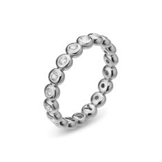 David Yurman Bezel Set Band Ring in Sterling Silver with Diamonds, 3.7mm