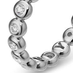 David Yurman Bezel Set Band Ring in Sterling Silver with Diamonds, 3.7mm