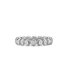 David Yurman Bezel Set Band Ring in Sterling Silver with Diamonds, 3.7mm 1