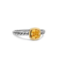 David Yurman DY Mercer Color Cable Ring in Sterling Silver with 14K Yellow Gold and Citrine, 5.5mm 1