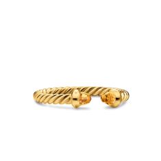David Yurman Micro Cablespira Flex Open Ring in 18K Yellow Gold with Citrine, 2.5mm 1