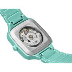 Rado True Square Automatic Open Heart Turquoise High-Tech Ceramic Bracelet Watch 38mm - R27176712