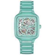 Rado True Square Automatic Open Heart Turquoise High-Tech Ceramic Bracelet Watch 38mm - R27176712