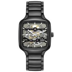 Rado True Square Automatic Skeleton Black High-Tech Ceramic Watch 38mm - R27197152