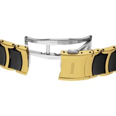 Rado Centrix Automatic Open Heart Green Dial Two-Tone Yellow Gold-Tone and Black Ceramic Bracelet Watch 39.5mm - R30008302