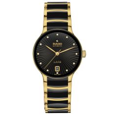 Rado Centrix Automatic Diamonds Black Dial Gold-Tone and