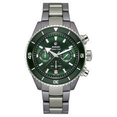 Rado Captain Cook High-Tech Ceramic Automatic Chronograph Green Dial Watch 43mm - R32189313