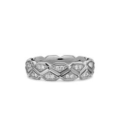 Men's David Yurman Hex Band Ring in Sterling Silver with Diamonds, 6mm 1