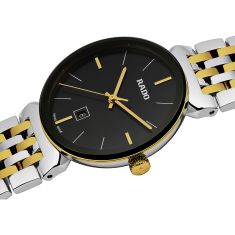 Rado Florence Black Dial Two-Tone Yellow Gold-Tone and Stainless Steel Watch 30mm - R48913153