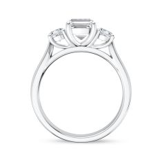 1 1/2ctw Cushion Lab Grown Diamond 14k White Gold Three-Stone Engagement Ring