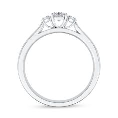 1/2ctw Emerald Diamond 10k White Gold Three-Stone Engagement Ring