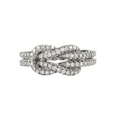 John Hardy Love Knot 1/2ctw Diamond Sterling Silver Ring 1