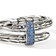 John Hardy Naga Blue Sapphire Sterling Silver Ring