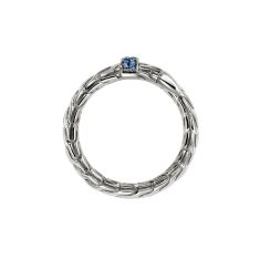 John Hardy Naga Blue Sapphire Sterling Silver Ring
