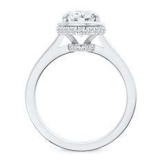 2 1/4ctw Oval Lab Grown Diamond 14k White Gold Hidden Halo Engagement Ring