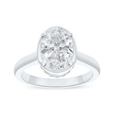 2 1/4ctw Oval Lab Grown Diamond 14k White Gold Hidden Halo Engagement Ring 1