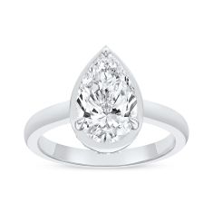 2 1/4ctw Pear Lab Grown Diamond 14k White Gold Hidden Halo Engagement Ring 1