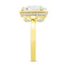 2 1/4ctw Pear Lab Grown Diamond 14k Yellow Gold Hidden Halo Engagement Ring