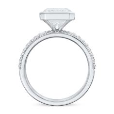 3 1/2ctw Radiant Lab Grown Diamond 14k White Gold Bezel-Set Engagement Ring