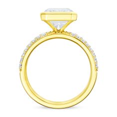 3 1/2ctw Radiant Lab Grown Diamond 14k Yellow Gold Bezel-Set Engagement Ring
