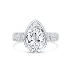 3 1/2ctw Pear Lab Grown Diamond 14k White Gold Engagement Ring