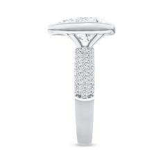 3 1/2ctw Pear Lab Grown Diamond 14k White Gold Engagement Ring