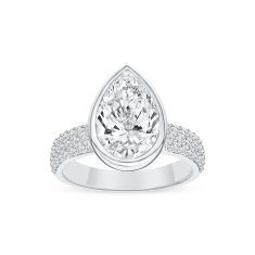 3 1/2ctw Pear Lab Grown Diamond 14k White Gold Engagement Ring 1