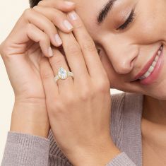 3 1/2ctw Pear Lab Grown Diamond 14k Yellow Gold Engagement Ring