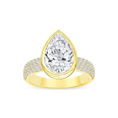 3 1/2ctw Pear Lab Grown Diamond 14k Yellow Gold Engagement Ring 1