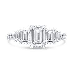 2 1/2ctw Emerald Lab Grown Diamond 14k White Gold Five-Stone Engagement Ring