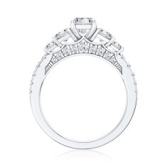 2 1/2ctw Emerald Lab Grown Diamond 14k White Gold Five-Stone Engagement Ring
