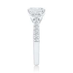 2ctw Radiant Lab Grown Diamond 14k White Gold Three-Stone Engagement Ring