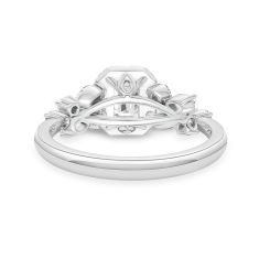 1 1/4ctw Emerald Lab Grown Diamond 14k White Gold Nature-Inspired Engagement Ring