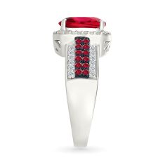 Created Ruby and Created White Sapphire Sterling Silver Ring