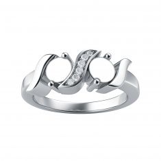 Couple's Custom Birthstone and Created White Sapphire Twist Ring