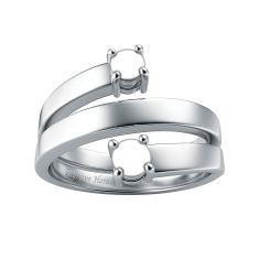 Couple's Custom Birthstone Engravable Coil Ring