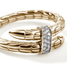 John Hardy Spear 1/12ctw Diamond 14k Yellow Gold Ring