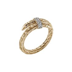 John Hardy Spear 1/12ctw Diamond 14k Yellow Gold Ring