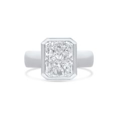 3ct Radiant Lab Grown Diamond Solitaire 14k White Gold Engagement Ring
