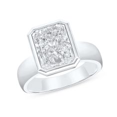 3ct Radiant Lab Grown Diamond Solitaire 14k White Gold Engagement Ring 1