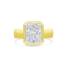 3ct Radiant Lab Grown Diamond Solitaire 14k Yellow Gold Engagement Ring